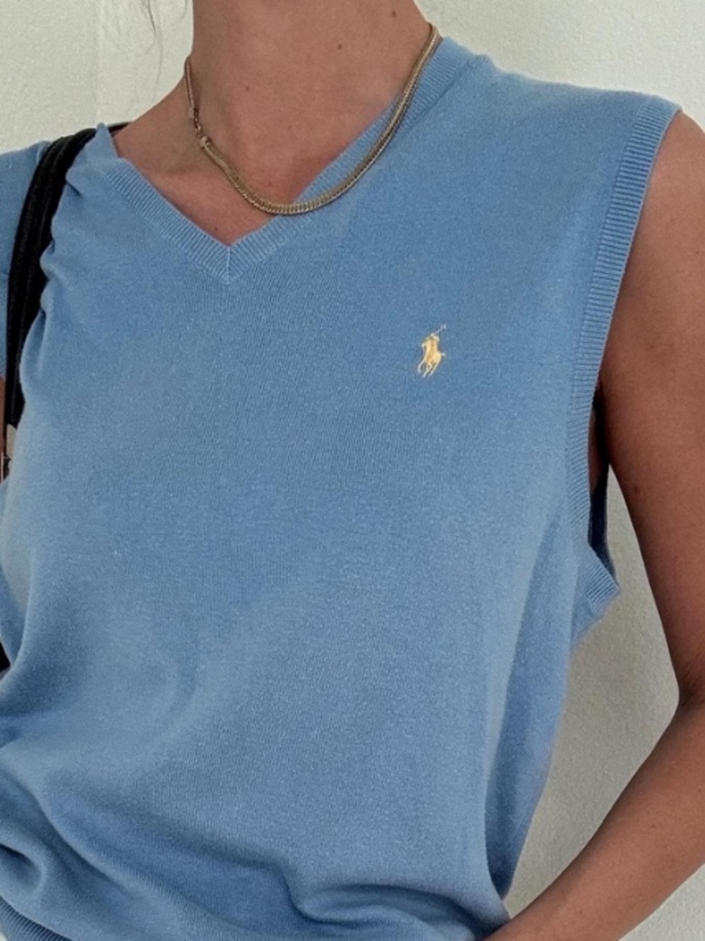 Polo by Ralph Lauren V-Neck Sweater Vest in Light Blue